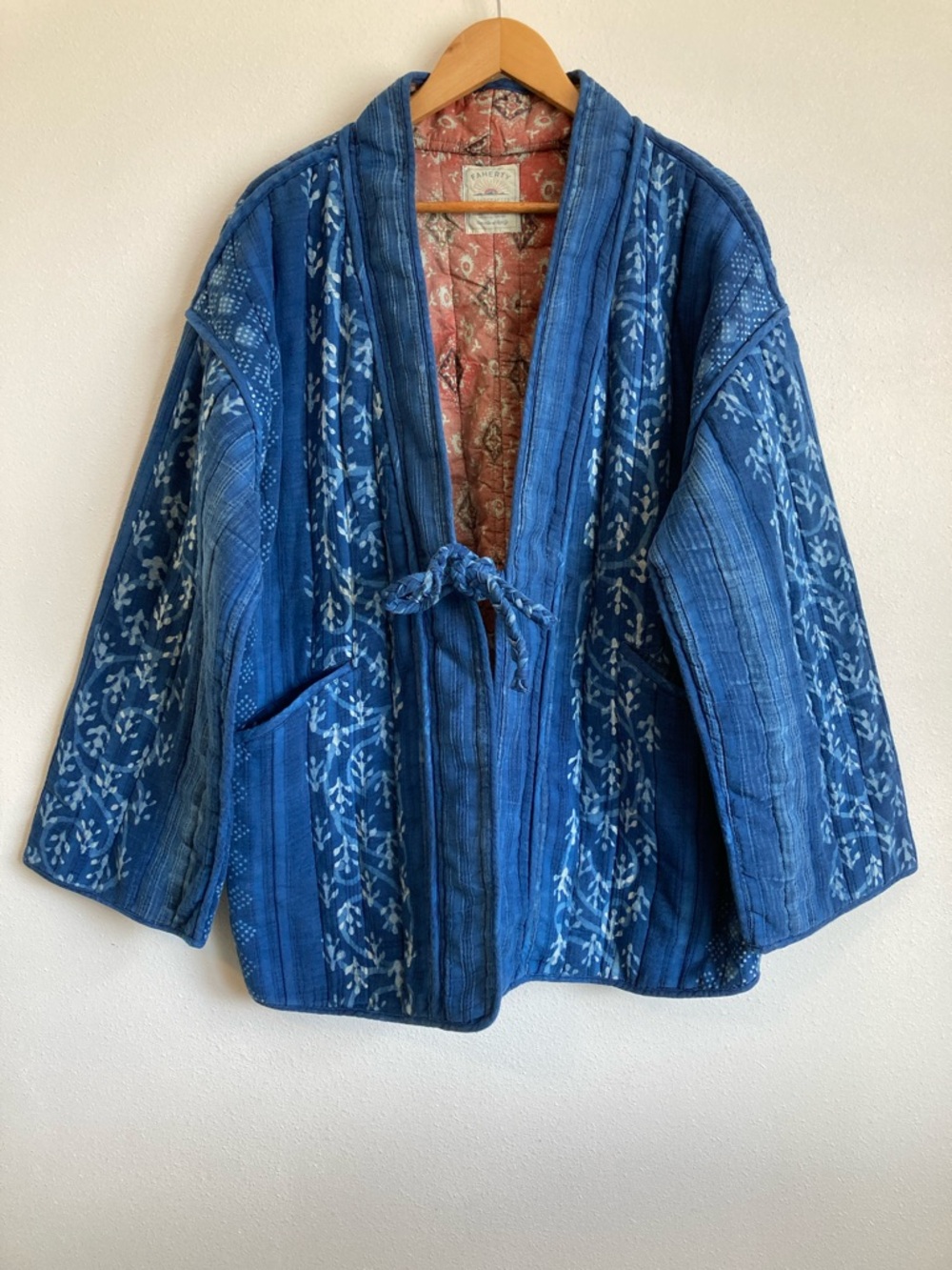 Faherty Sun Valley Quilted Jacket large  Handcrafted Blue - Picture 2 of 6
